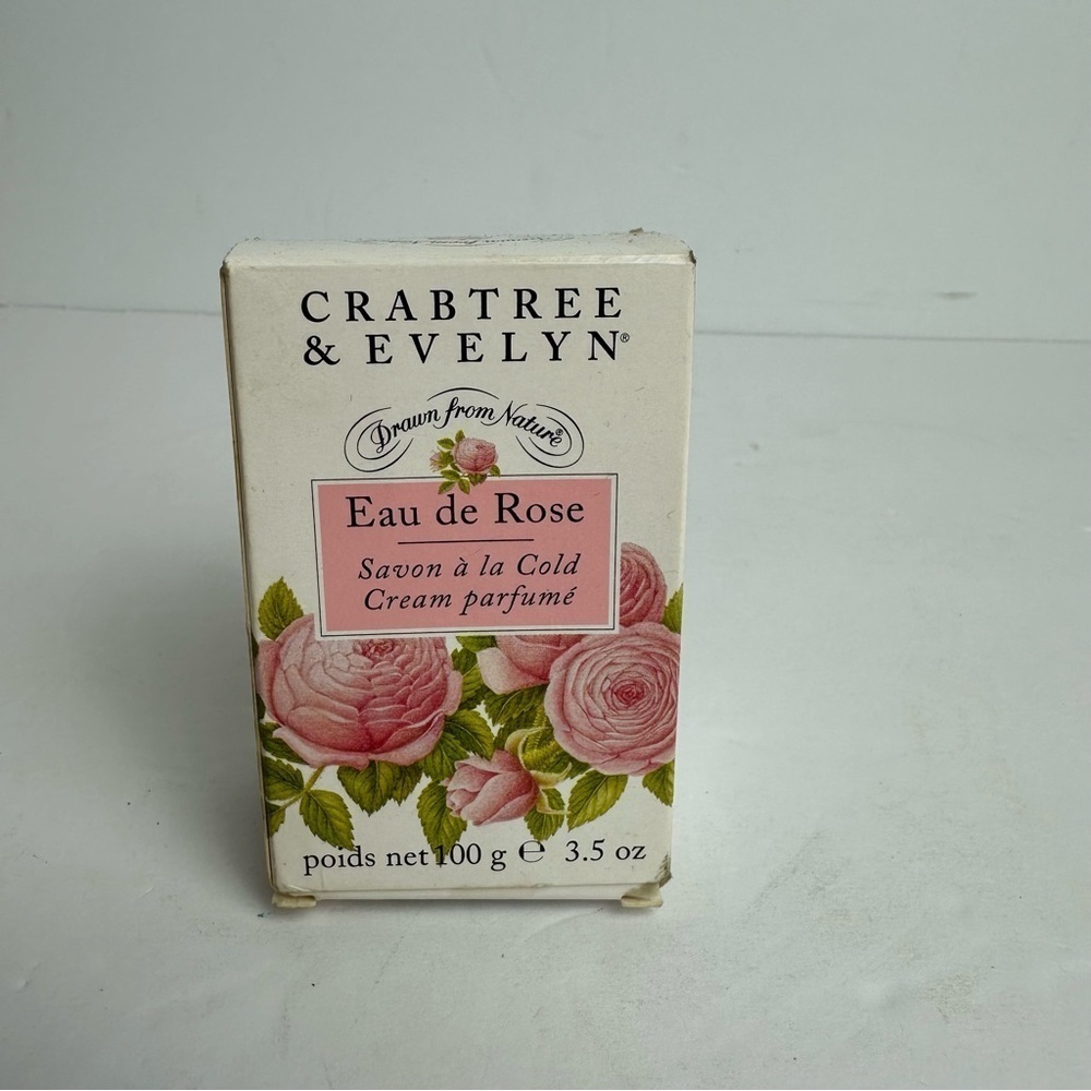 Crabtree & Evelyn Rosewater Soap with Cold Cream 3.5 oz Made in England NEW FLAW - Picture 2 of 8